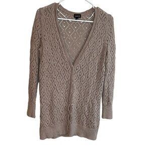 Torrid Tan Beige Taupe Long Sleeve Cardigan Button Size 00